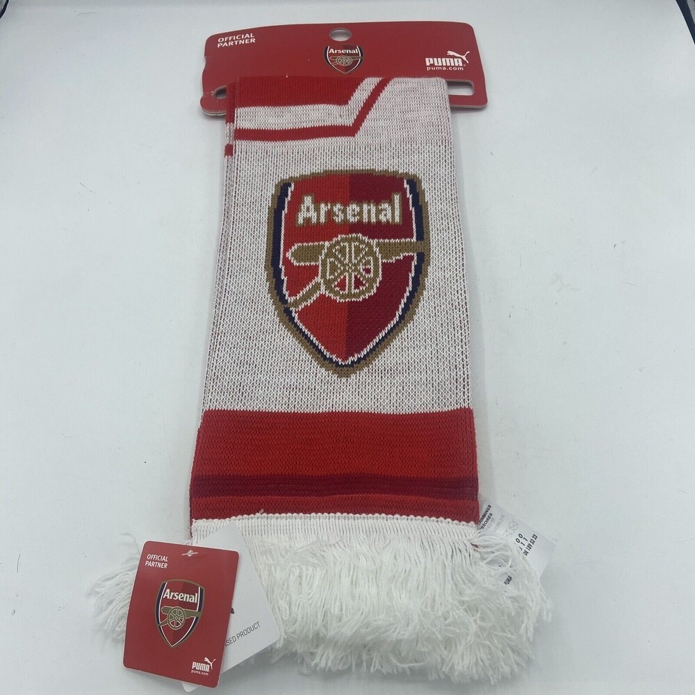 Arsenal F.C. Gunners Puma Scarf Soccer Club Premier League Red/White